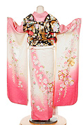 1254 白系　ピンク染め分け花丸　tt-b振袖美術館背面写真